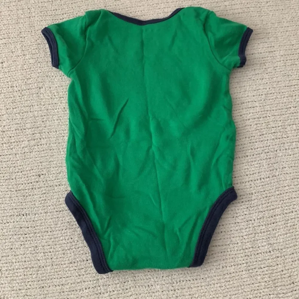 CARTER’S | “Daddy’s Allstar Champion” Green Navy Trim Baby Bodysuit One-piece 3M